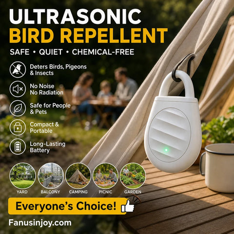 Goodbye Bites & Buzzing – Portable Ultrasonic Bird Repellent Keychain🌿