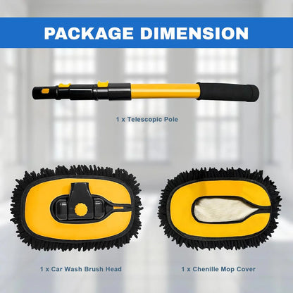 Car Wash Brush Mop: Adjustable Telescopic Wash Brush Kit