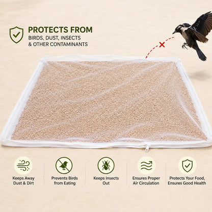 Premium Cotton Food Drying Cloth with Protective Mesh Net
