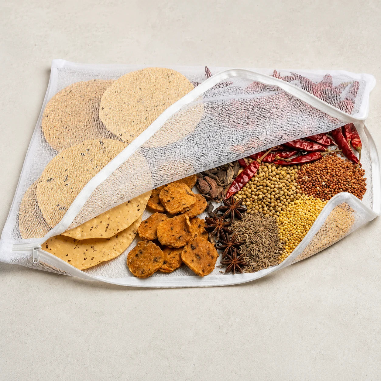 Premium Cotton Food Drying Cloth with Protective Mesh Net