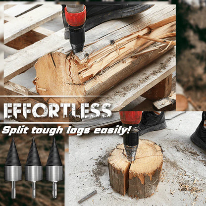 Electric Drill Wood Splitter – High Carbon Steel, Portable, Splits Logs Fast
