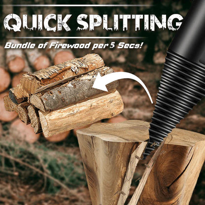 Electric Drill Wood Splitter – High Carbon Steel, Portable, Splits Logs Fast