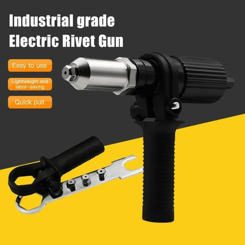 Professional rivet gun adapter kit with 4 different and assorted nozzle bolts