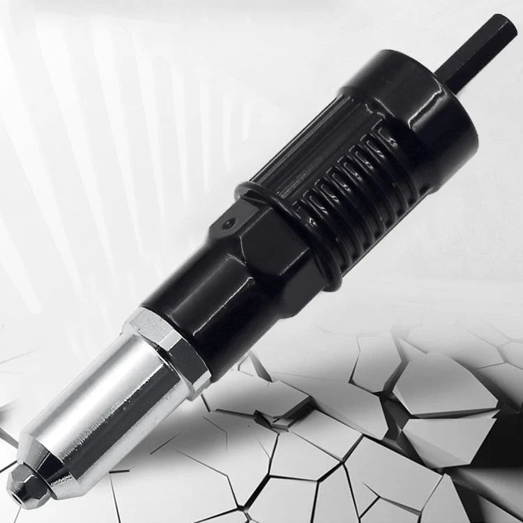 Professional rivet gun adapter kit with 4 different and assorted nozzle bolts
