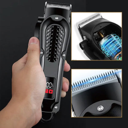 Durable & Sharp Electric Hair Clipper Set – Self-Sharpening Blades, Quiet Brushless Motor & Smart Display Screen ✂️