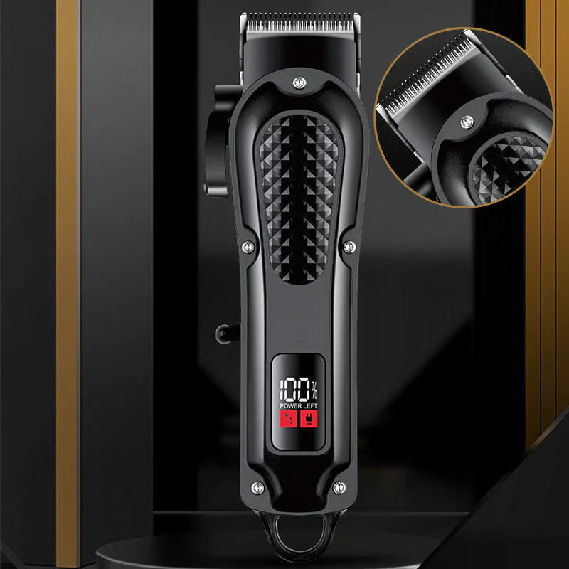 Durable & Sharp Electric Hair Clipper Set – Self-Sharpening Blades, Quiet Brushless Motor & Smart Display Screen ✂️