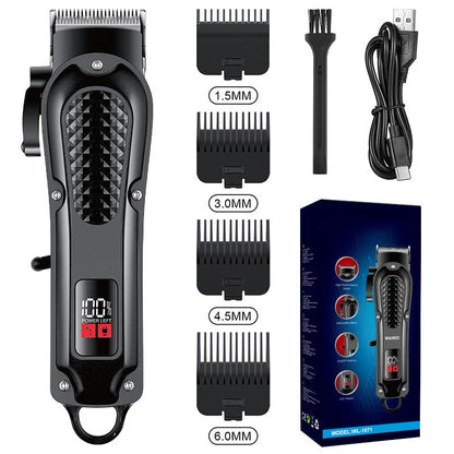 Durable & Sharp Electric Hair Clipper Set – Self-Sharpening Blades, Quiet Brushless Motor & Smart Display Screen ✂️