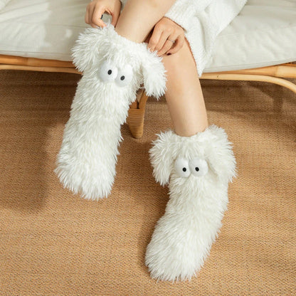 💕Women's Plush Slippers Socks for Winterwear(BROWN PAIR)
