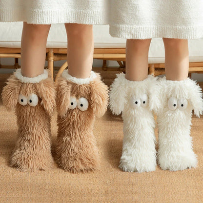💕Women's Plush Slippers Socks for Winterwear(BROWN PAIR)