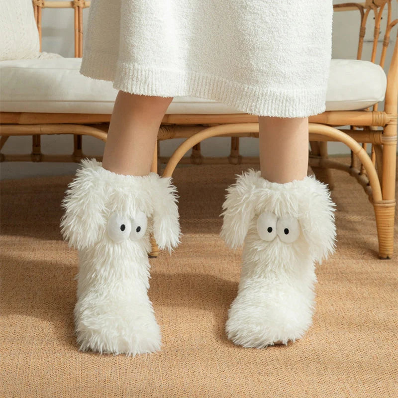 💕Women's Plush Slippers Socks for Winterwear(BROWN PAIR)