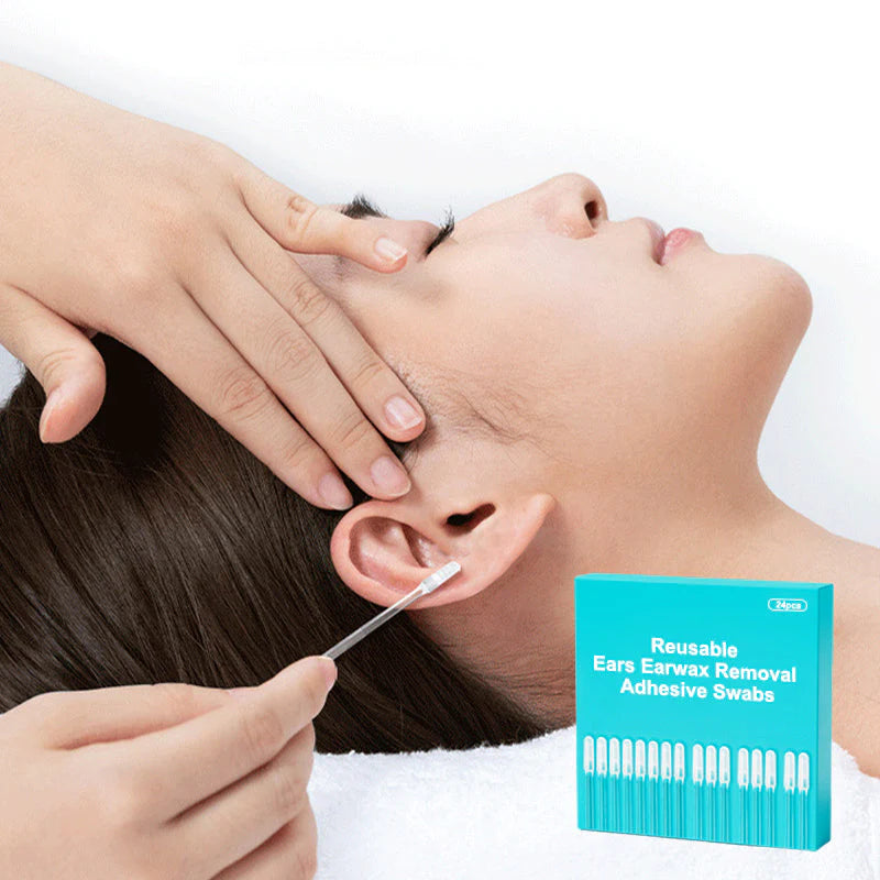 Reusable Earwax Removal Adhesive Swabs - 24pcs