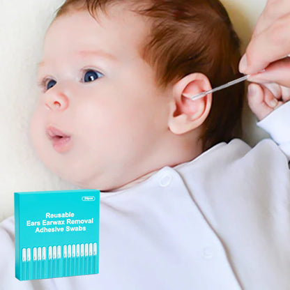 Reusable Earwax Removal Adhesive Swabs - 24pcs