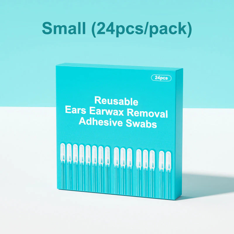 Reusable Earwax Removal Adhesive Swabs - 24pcs
