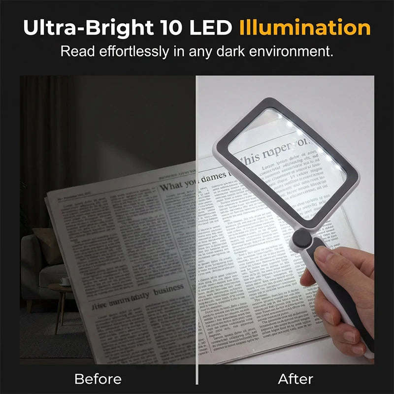 Foldable, Handheld Reading Magnifier with Illumination 🔍💡📖✨