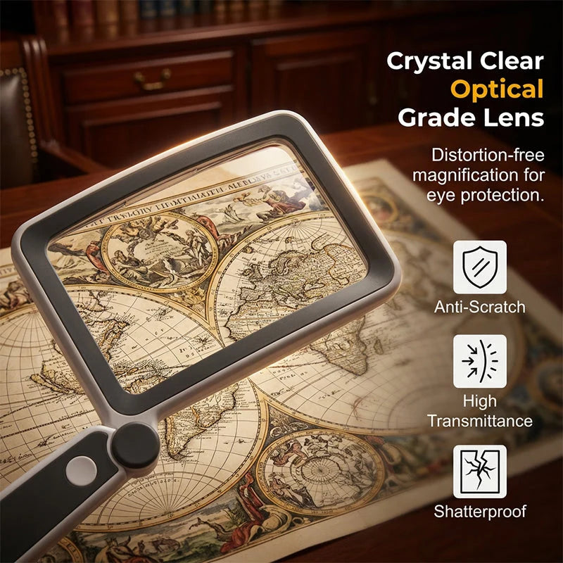 Foldable, Handheld Reading Magnifier with Illumination 🔍💡📖✨