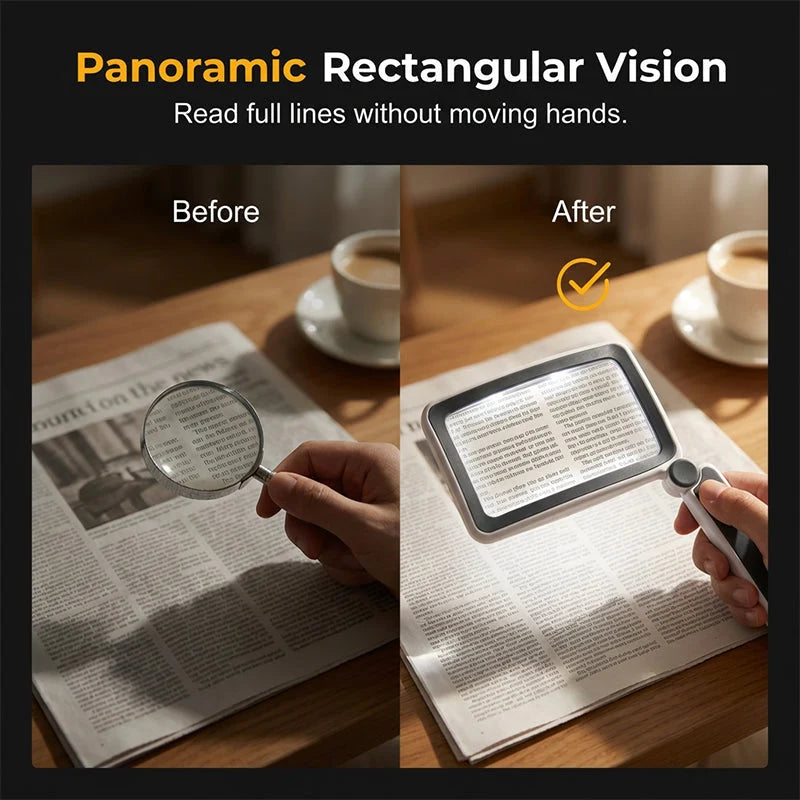 Foldable, Handheld Reading Magnifier with Illumination 🔍💡📖✨
