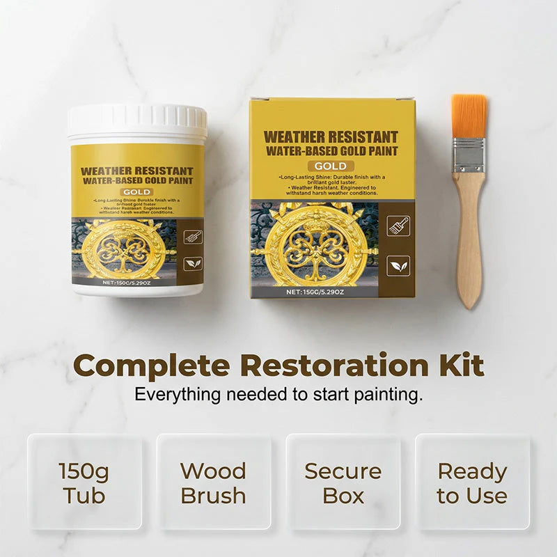 Weather Resistant Water-Based Gold Paint - 400ml