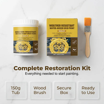 Weather Resistant Water-Based Gold Paint - 400ml