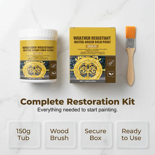 Weather Resistant Water-Based Gold Paint - 400ml