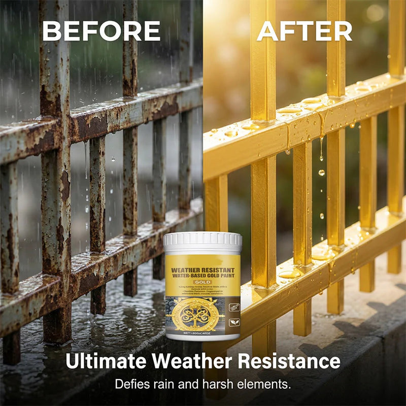 Weather Resistant Water-Based Gold Paint - 400ml
