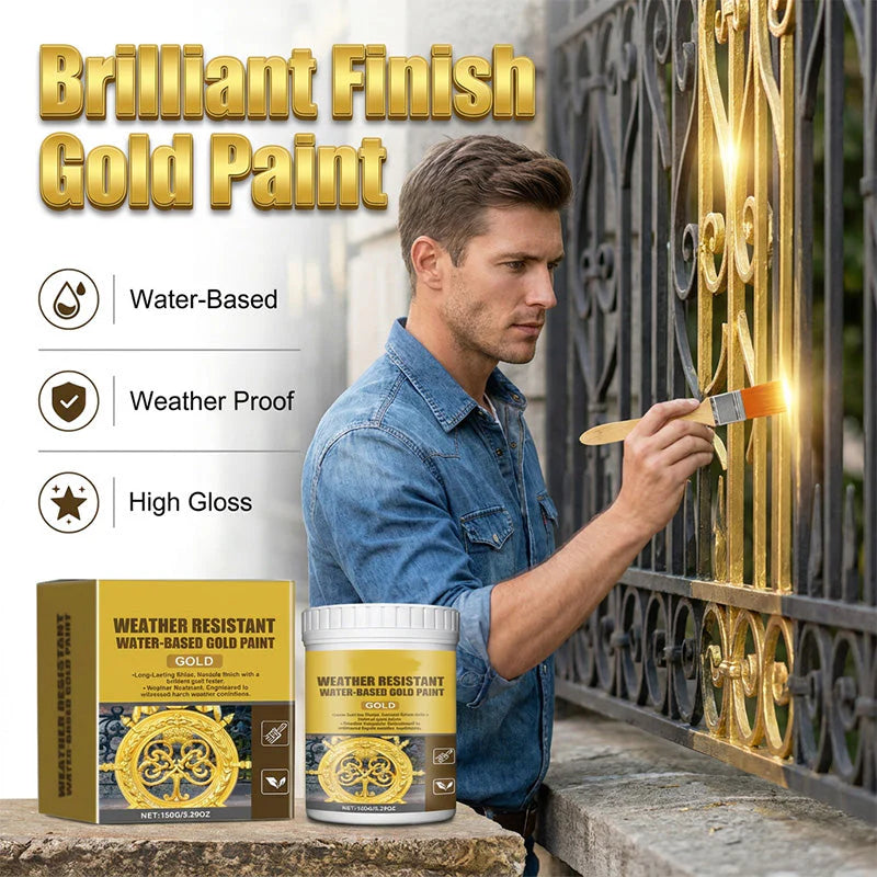 Weather Resistant Water-Based Gold Paint - 400ml