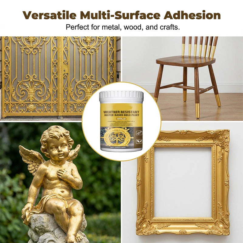 Weather Resistant Water-Based Gold Paint - 400ml