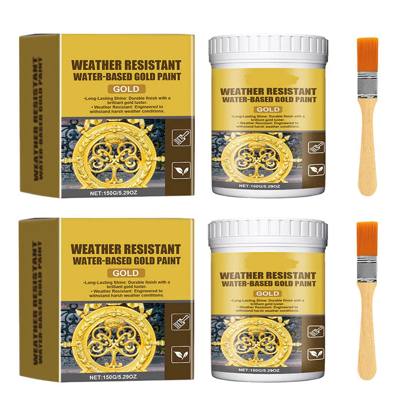 Weather Resistant Water-Based Gold Paint - 400ml
