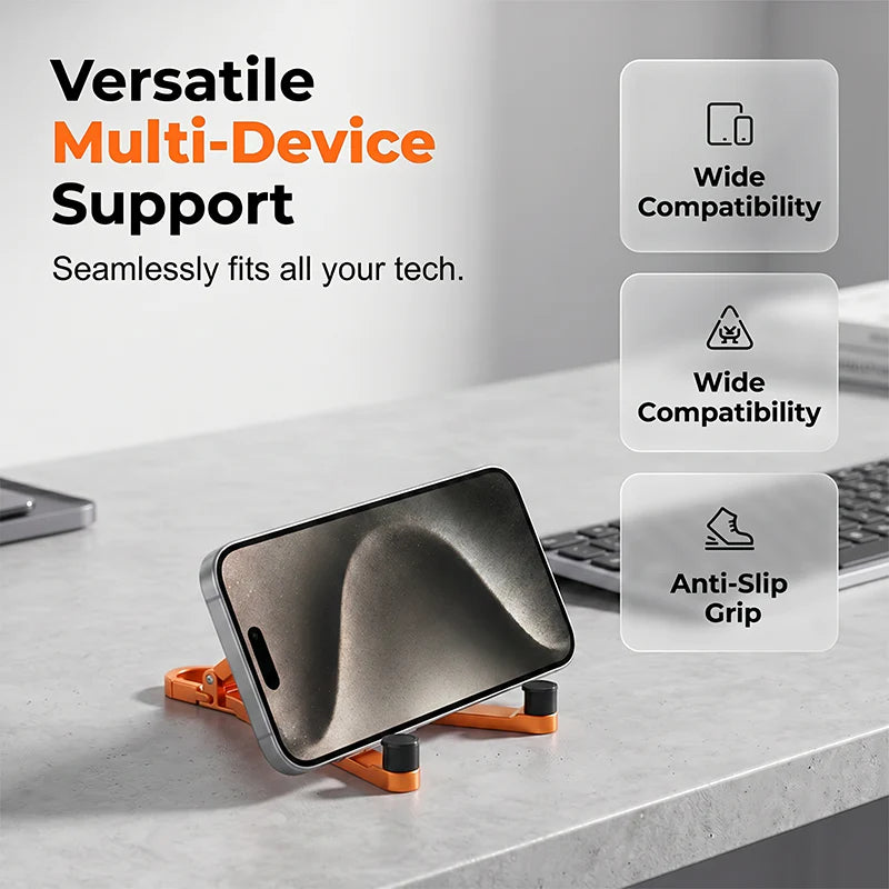 📱Mini Aluminum Phone Stand Keychain Foldable Desktop Holder – Small Gadget, Big Convenience✨