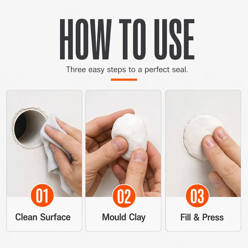 ✋🔧 Malleable silicone sealant – No tools required, no staining, removes without leaving a trace, the perfect solution for renters and demanding DIYers 🏠