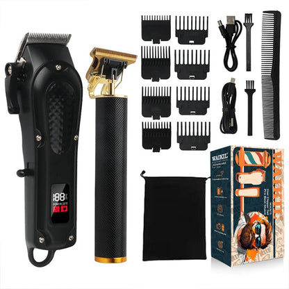 Durable & Sharp Electric Hair Clipper Set – Self-Sharpening Blades, Quiet Brushless Motor & Smart Display Screen ✂️